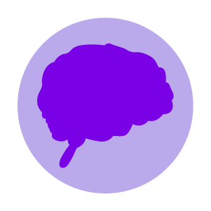 ícone cérebro roxo